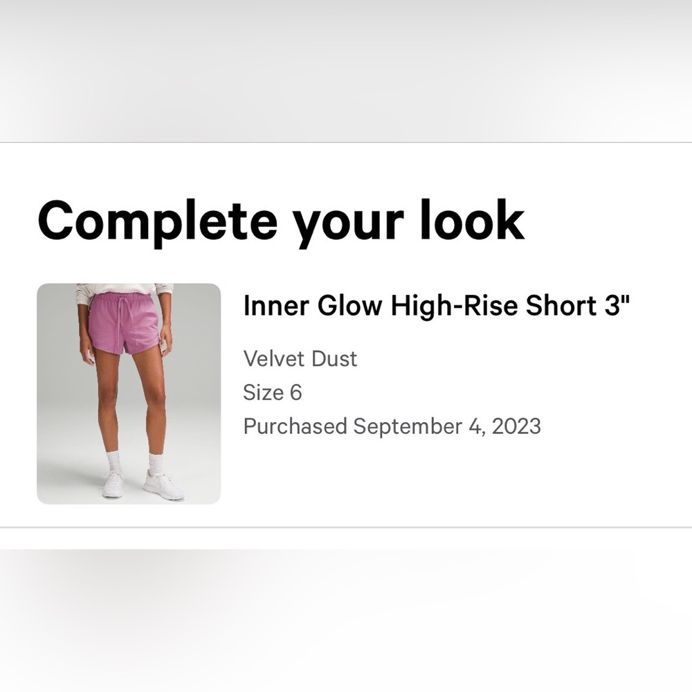 Lululemon Inner Glow High Rise 3” Short Velvet Dust - Picture 5 of 5